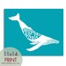 Humpback Whale - 11x14 Print (Whale Tail Series) Featured in Oceanic Blue (Buy 3 Get One Free)