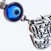 Mevlana Tulip Calligraphy Key Chain Handmade Evil Eye Silver Plated