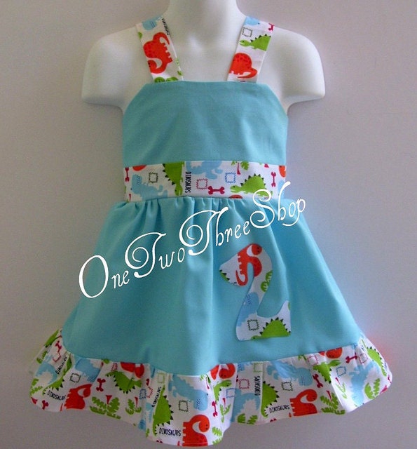 Custom Boutique Clothing Dinosaurs Jumper Dress