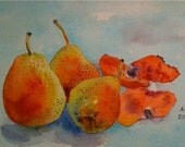 Blush Pears with poppy petals