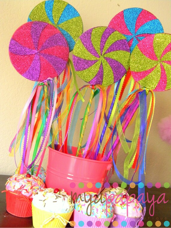 Candyland Lollipop Wands-Set of Six Magical Party Favors