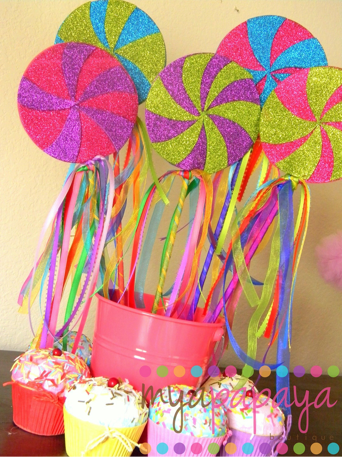 Candyland Lollipop Wands-Set of Six Magical Party Favors