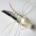 White Swarovski Pearl Dragonfly Hair Pin, Brooch or Bouquet decoration - Tagt