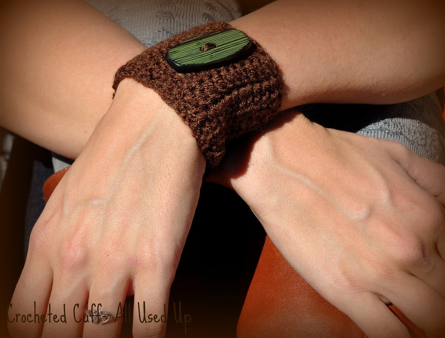 Crocheted Cuff, Bracelet, Wristlet, Fairy Accessory, Steampunk Fashion, Hippy Girl