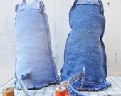 2 Denim Plushie Baby toys, Plushie Kittens, Adoption Fundraiser,2 Stuffed Toy Kitties of Repurposed Denim