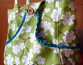 Blossoms Slant Pocket Ruffled Mommy Bag Tote Purse