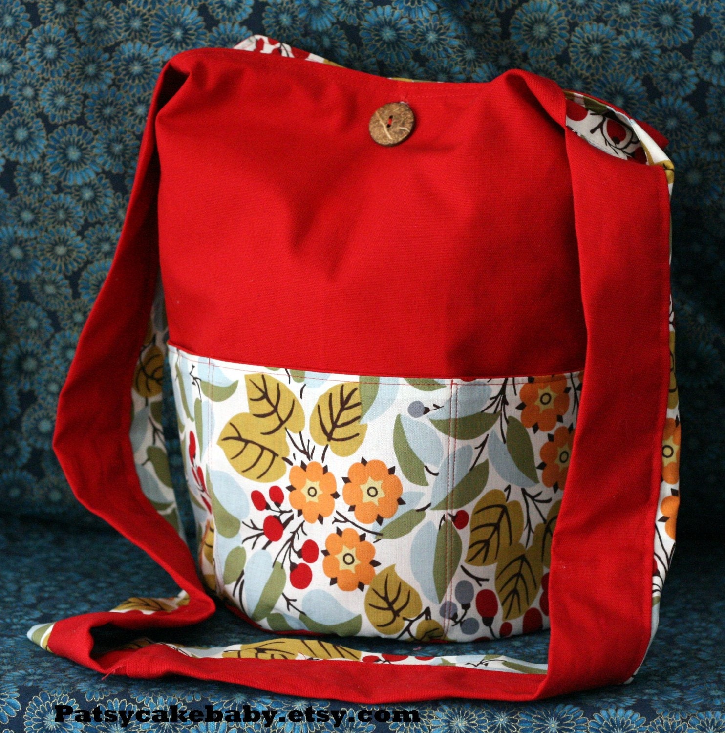 Sicily Red Floral market Bag NEW Carry All diaper bag