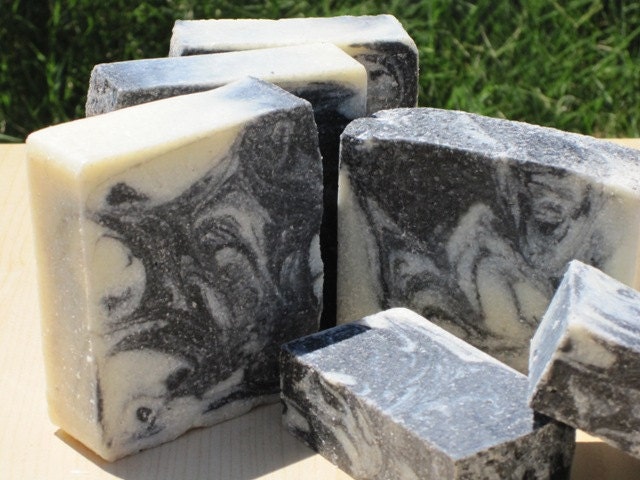 All Natural Handmade Sea Salt Soap with Activated Charcoal Lavender and Tea Tree Essential Oils