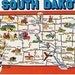 South Dakota Map Postcard - Vintage Postcards - Greetings