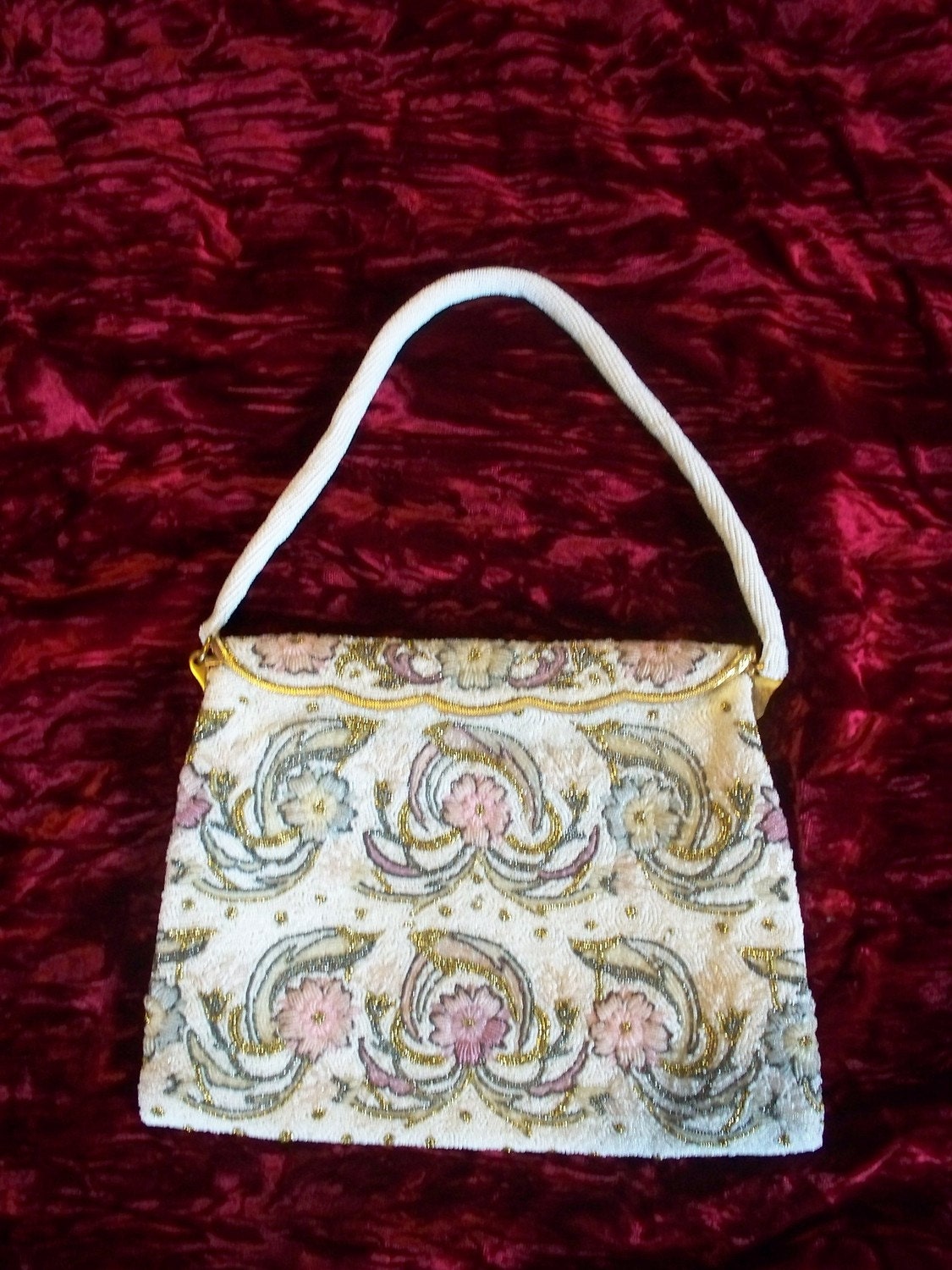 Beaded Purse - Vintage Bag - Micro Beaded Purse Art Deco Exquisite Detail Mint Condition