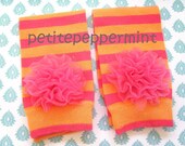 Baby Leg Warmers or Children Arm Warmers - Strawberry Sorbet