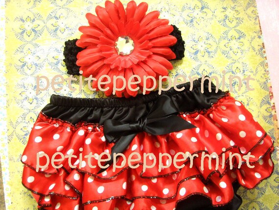 Miss Ladybug Baby Bloomer and Headband Set