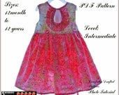 Eloise Girls DRESS PATTERN, PDF Sewing Patterns for Children, Baby, Toddler, E Book, 5 Berries