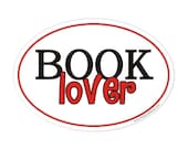 book lover oval sticker
