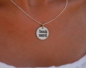 book nerd charm necklace