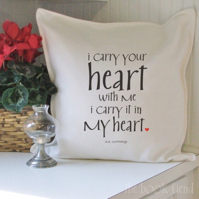 i carry your heart cotton pillow cover