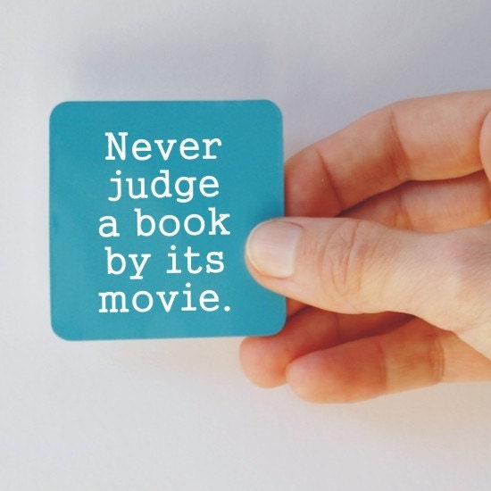 never judge a book square magnet