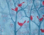 Heather Ross Munki Munki PJ leg panel Flannel Snow Birds fabric