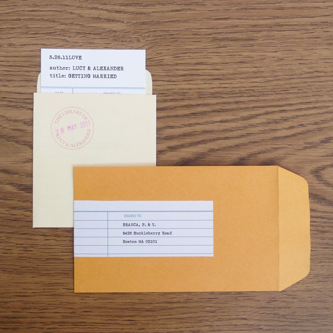 Dewey vintage library save the dates