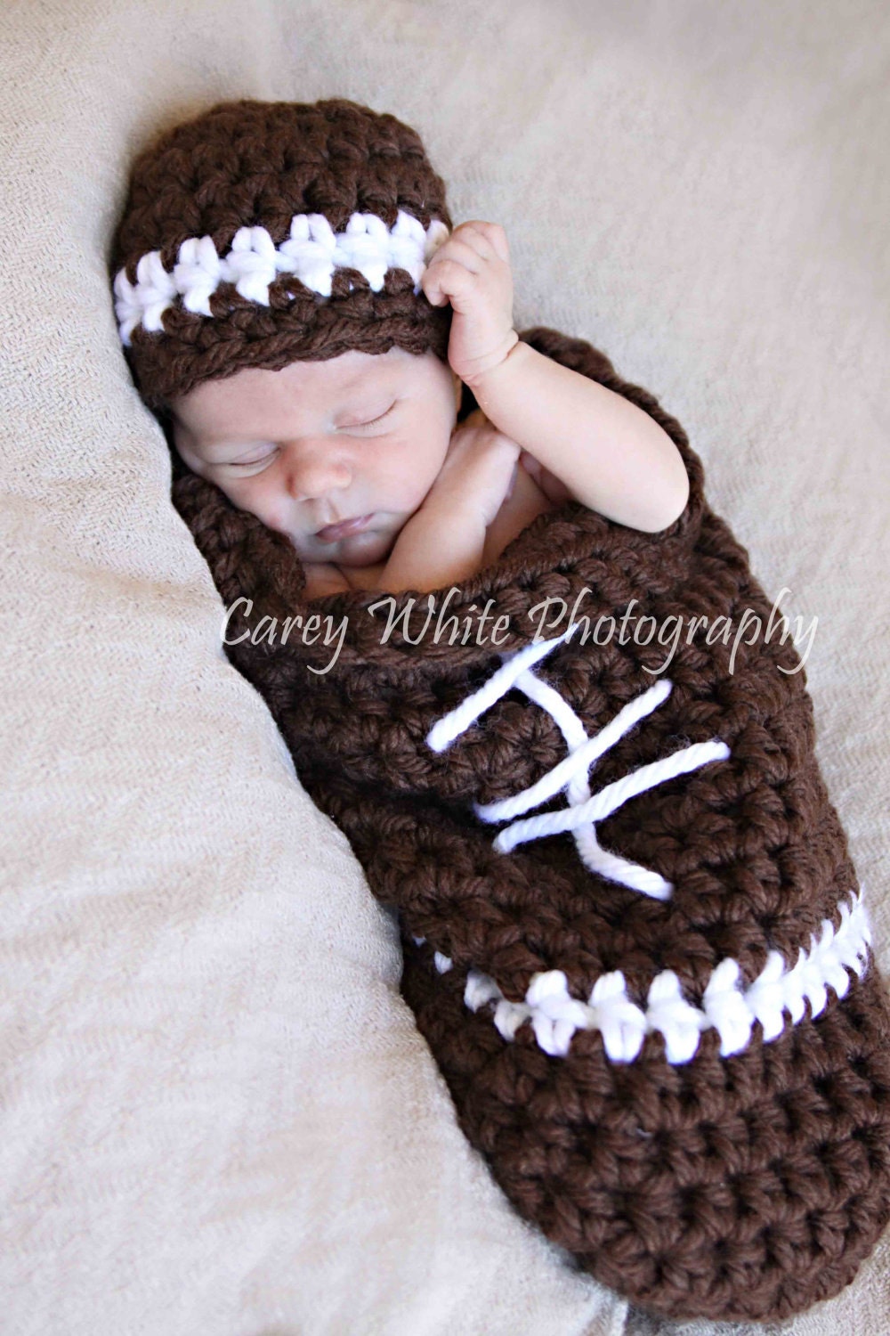 Football Cocoon and Hat, Newborn
