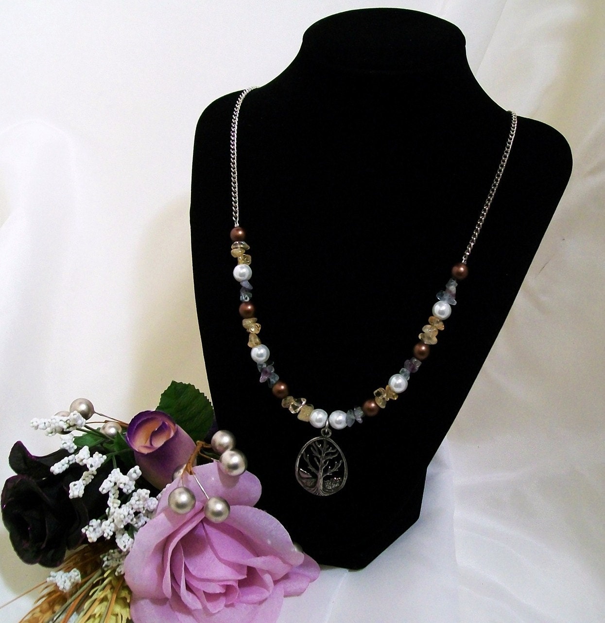 Fluorite, and Citrine Necklace The World Tree