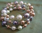 5th Avenue -multi colored glass pearl beaded bracelet