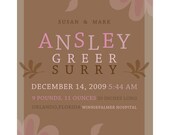 Custom Birth Print-Flower Power-8x10