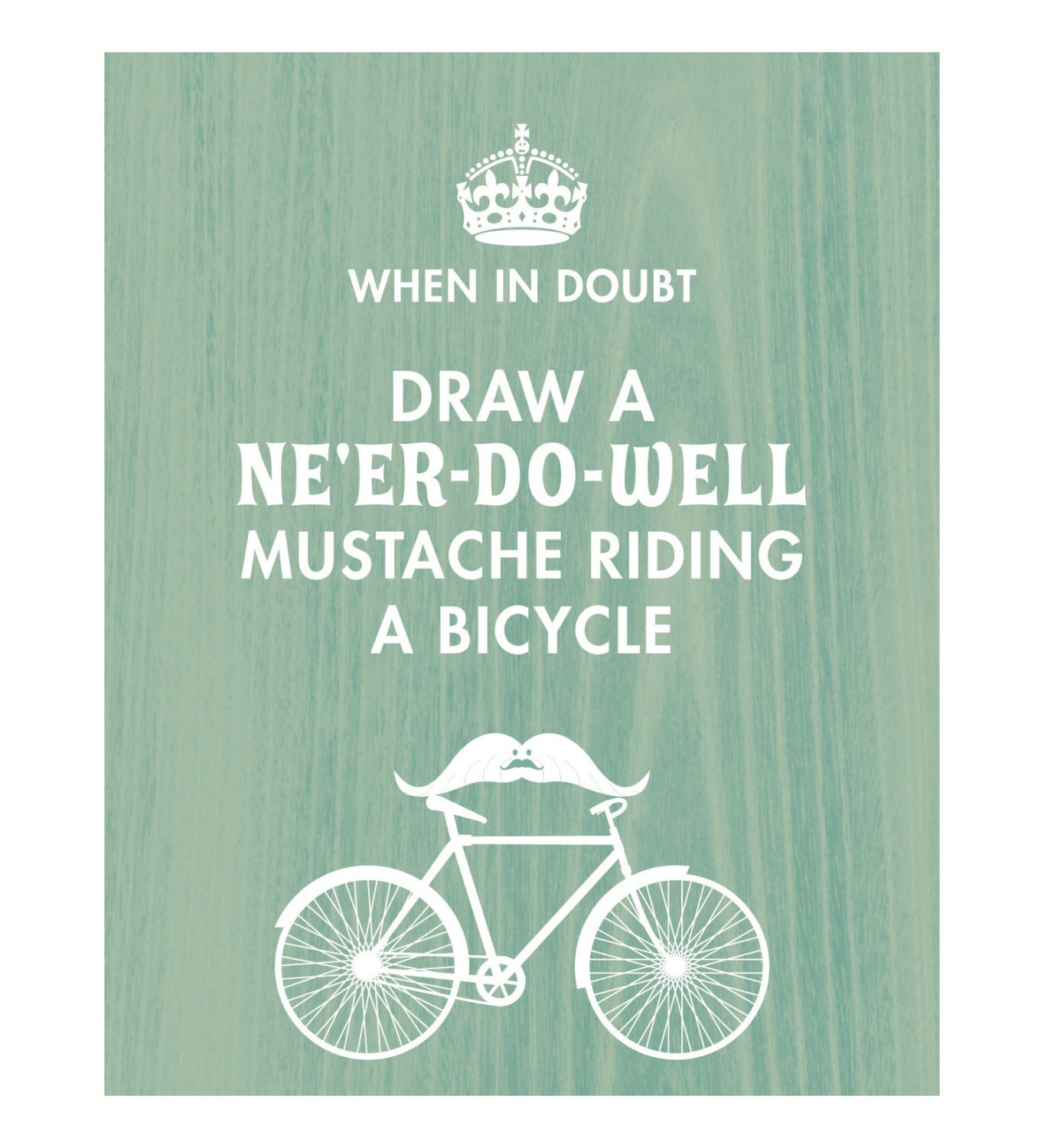 8x10 Print-A Silly Mustache on a Bicycle