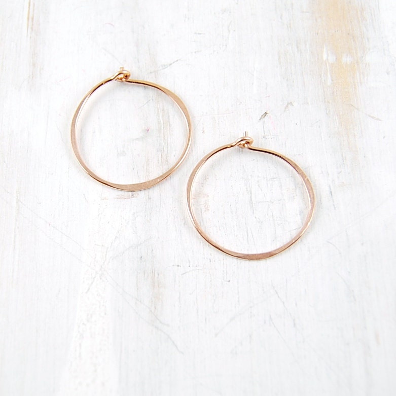 Small Rose Gold Hoop Earrings