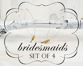 Silver Crescent Earrings with Brass Nuggets, Medium, Bridesmaids Set of Four