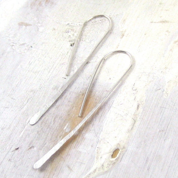 Medium Simple Silver Hook Earring
