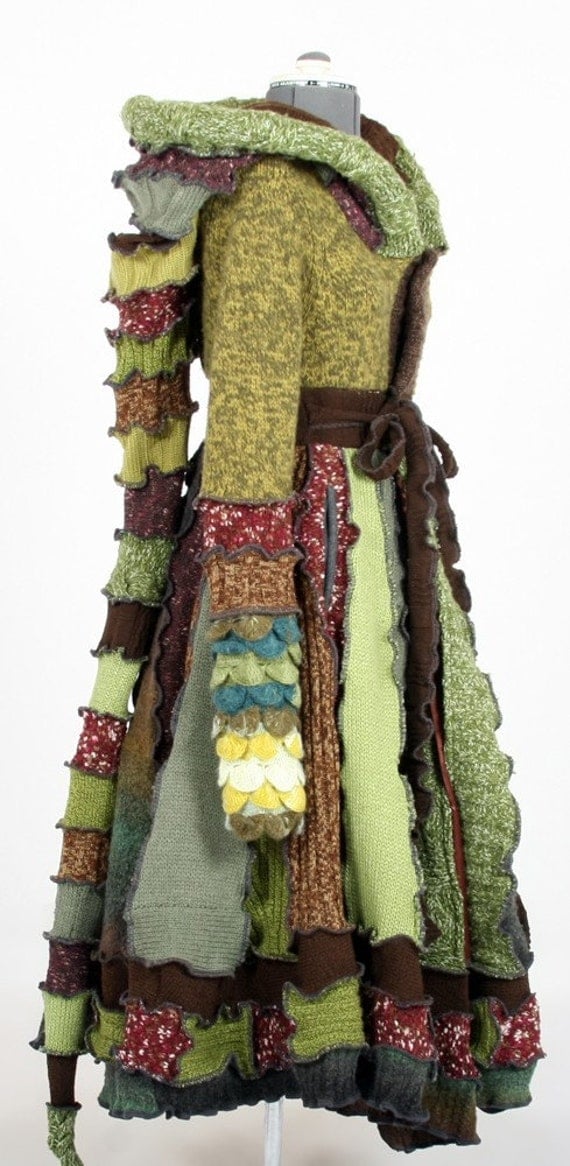 RESERVED for Gigi - One of a kind Forest Fairy Dream Coat by Enlightened Platypus -  Upcycled Elf Couture
