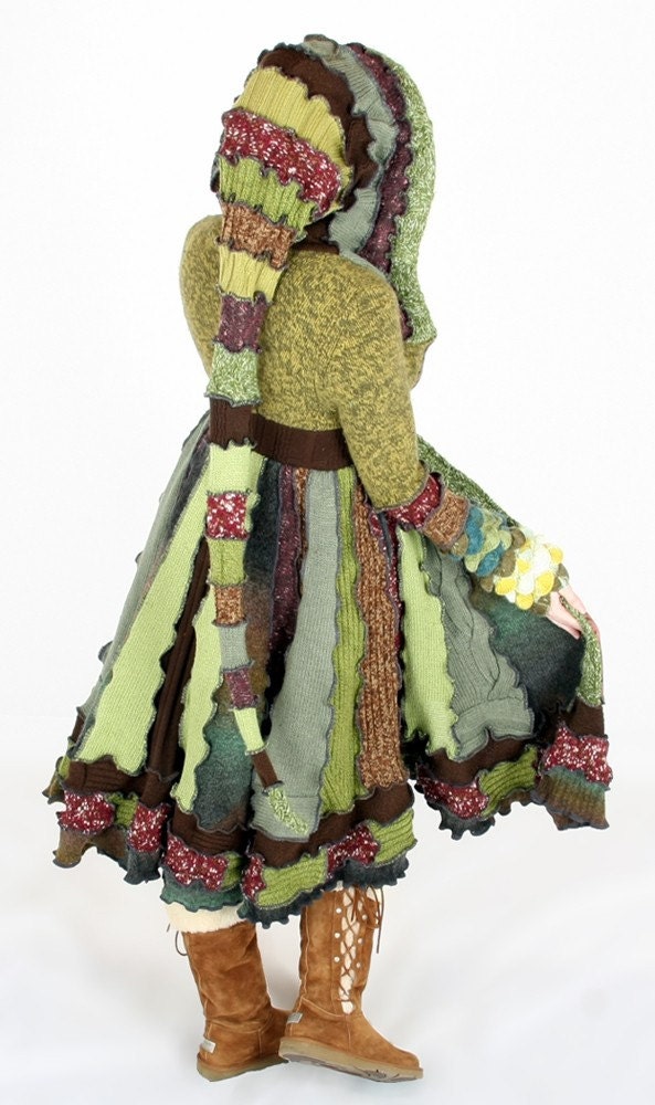 RESERVED for Gigi - One of a kind Forest Fairy Dream Coat by Enlightened Platypus -  Upcycled Elf Couture