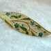 Blue Green Leaf Brooch - Enamel Signed BSK Pin