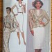 Vintage 80's Misses' Jacket and Dress, Butterick 4382 Pattern Size 14