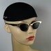 Vintage 80's retro 1930s 1950s steampunk gold metal cats eyes sunglasses