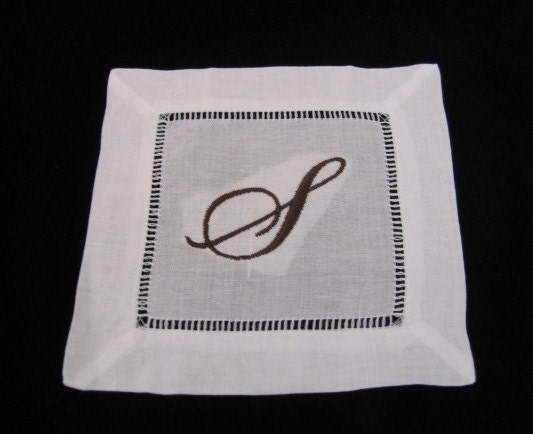 Cocktails Anyone - Monogrammed Cocktail Napkins, Set of Four