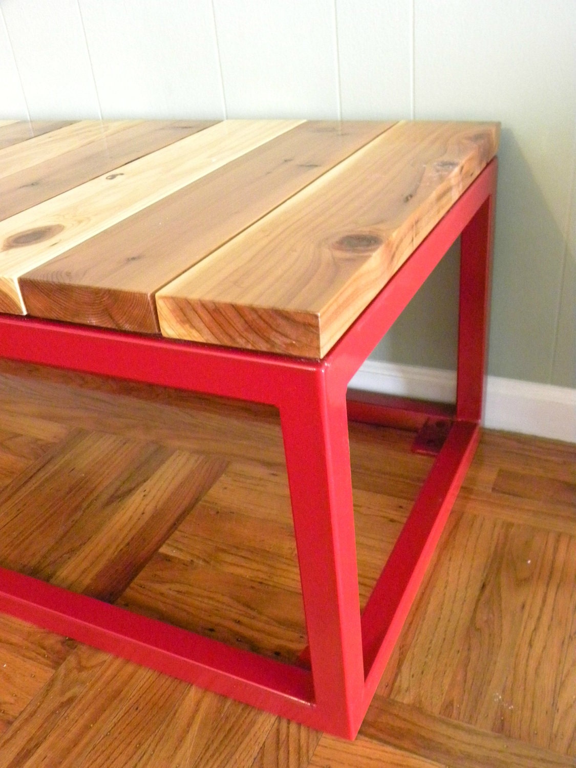 Steel and Redwood Bench