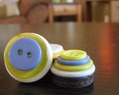 Limes and BLues Button Magnets (Set of Three)