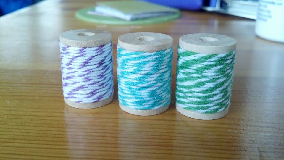 Purple, Turquoise, and Green Baker's Twine Magnets