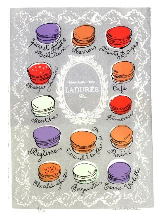 MACARONS - 16 X 20 Screen Printed Poster - Iridescent silver - Limited edition