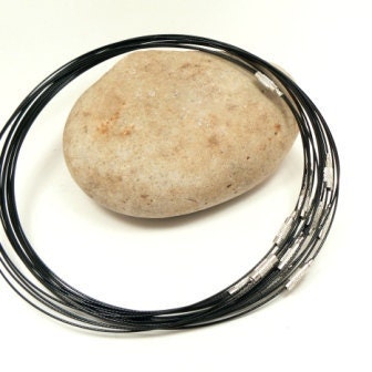 Steel Cable Choker Necklace Screw Barrel Clasp
