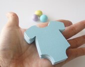 48 Baby Pastel Blue Onesie (2.2 inches) Textured Cardstock Die Cut A39 Il_170x135