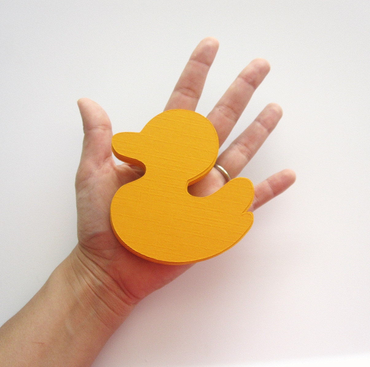 27 Duck die cut (3.5 inches) Canary Yellow Textured Cardstock A24