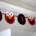 Elmo I am 1 Banner - I am 1 Elmo head banner Red and Black Birthday Banner A283
