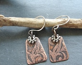 Etched Copper and Pewter Earrings - ForMySweetDaughter