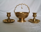Brass Altar Set, wiccan decor magical vintage goddess pagan metaphysical mystic witch witchcraft new age moon handfasting occult