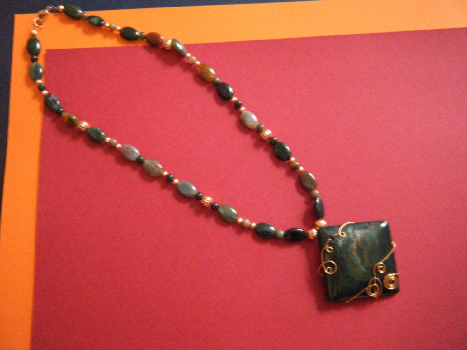 Crazy Agate and Copper necklace