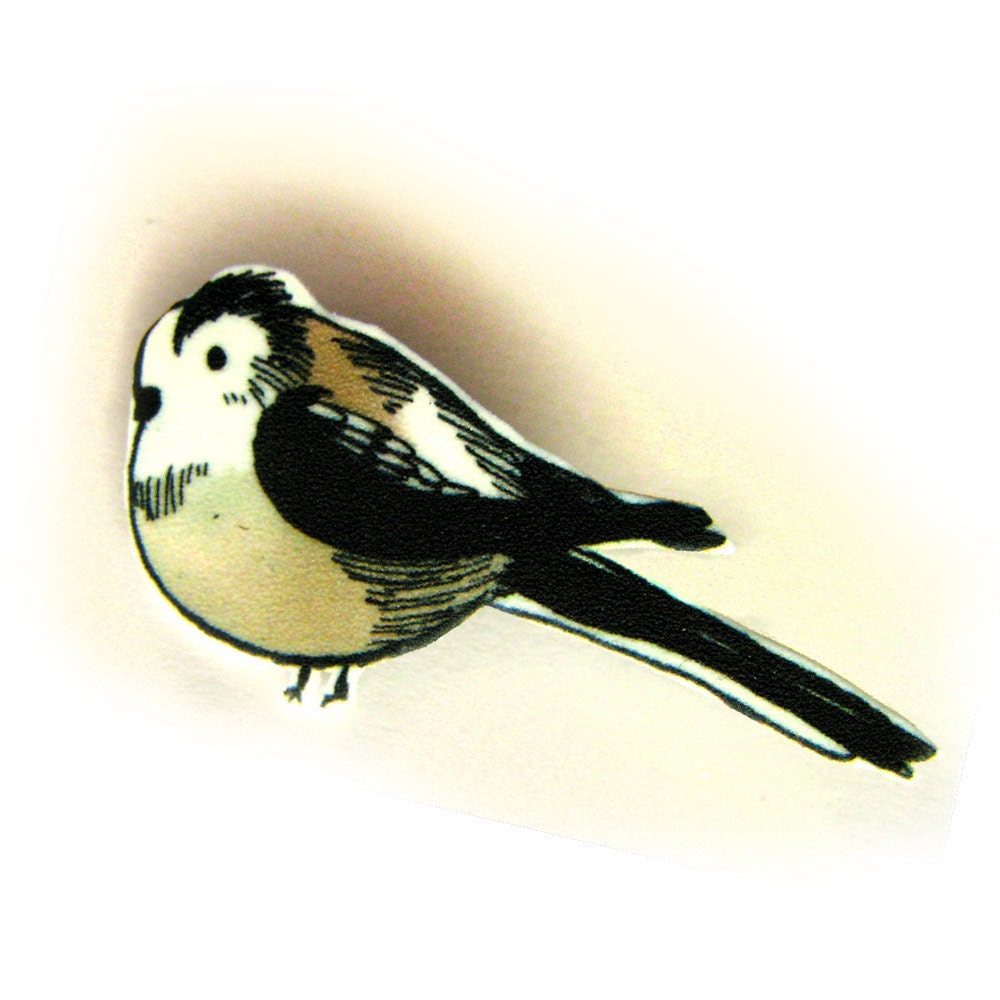 Bird Brooch - Long Tailed Tit