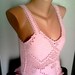 Crochet 100% Cotton Top Tank Halter with Rose Design in Pink Spring Summer Beachwear Wedding Top Women Clothing Fashion